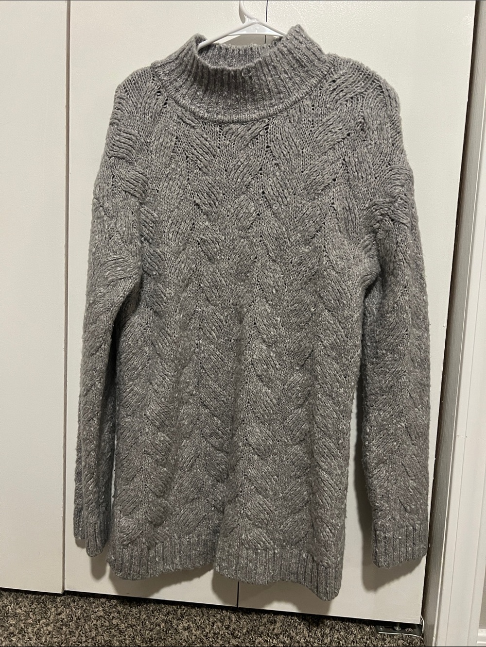 Joie Gray Cable Turtleneck Sweater